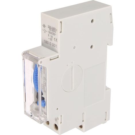 Minuterie mécanique de 24 heures Minuterie minimale de 15 minutes Montage sur rail Batterie intégrée, SUL180a AC220-240V Gris - SUL180a AC220-240V Gris. (1/5)