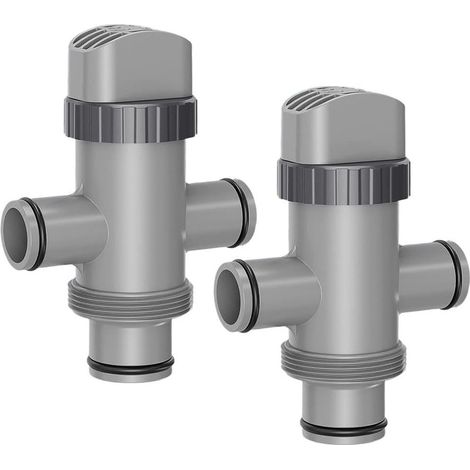 Vanne Plongeur pour robuste en Plastique Gris pour Vanne Plongeur(2pcs) Double sortie, gestion débit, aspiration pour vac, entretien optimal, compatible Intex (1/5)