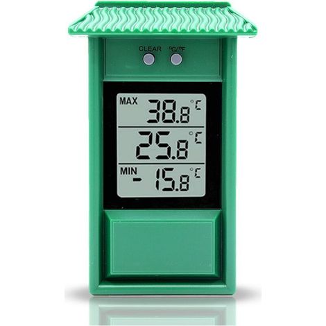 IPX2-Außenthermometer – Messbereich -20 bis +50 °C – 40 x 46 mm LCD-Display – Stromversorgung: 2 AAA-Batterien (1/5)