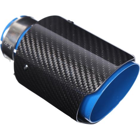 GARRYFIZH Embout d'échappement universel, gorge de queue, tuyau bleu brillant en Fiber de carbone, entrée droite de 2,1 pouces, sortie unique de 4 pouces (1/5)