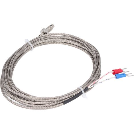 3 Meter langes Thermoelement, M6-Schraube, Temperaturfühler 0 °C bis 400 °C für Maschinen der Kunststoff-, Textil- und Lebensmittelverarbeitung. (1/5)