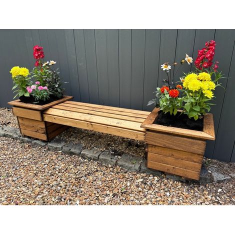 Knights Double Planter Bench Flat Packed - L47.5 x W135 x H40 cm - Minimal Assembly Required