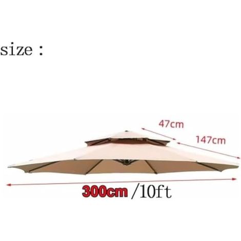 Parasol de jardin, parasol de plage, parasol rotatif à 360 degrés, parasol d'extérieur portable, imperméable et coupe-vent, pour terrasse, jardin, cour, piscine, extérieur, 3 m (le support de base (1/5)