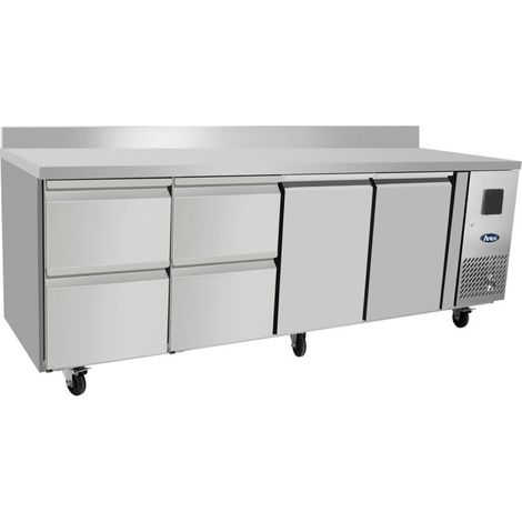 Table positive 2 portes + 4 tiroirs - L2230 mm - Atosa