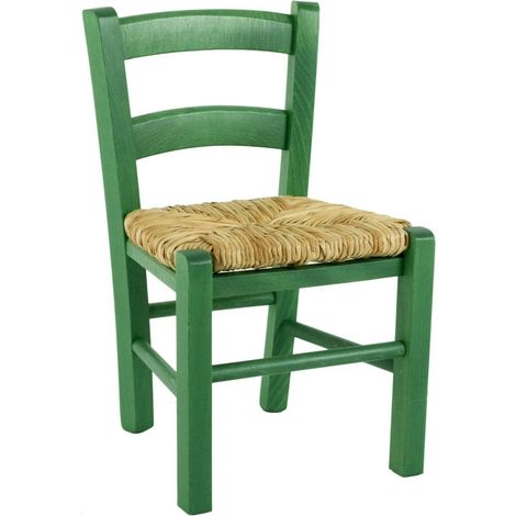 Sedia venezia baby Verde bambini legno bambino colorata festa ristorante cucina casa terrazza paglia bimbi bambina