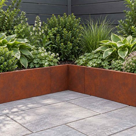 vidaXL Muro di contenimento 50 x 50 x 50 cm Acciaio Corten Ruggine (1/5)