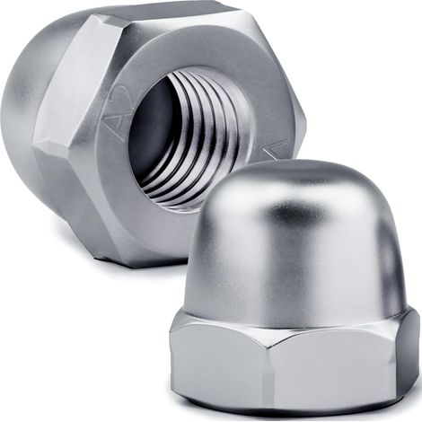 Lot de 30 écrous à chape M8, écrous à chape M8 en acier inoxydable 304, DIN 1587, écrou borgne A2 V2A, pour vis, tiges filetées et boulons filetés (1/5)