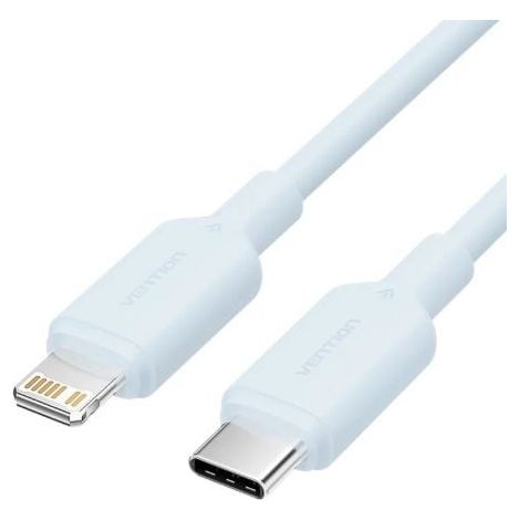 Cable USB 2.0 Tipo-C Lightning Vention LAKSH/ USB Tipo-C Macho - Lightning Macho/ Hasta 27W/ 480Mbps/ 2m/ Azul