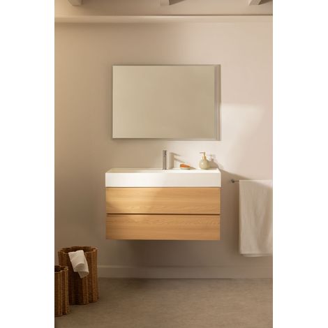 Set di mobili da bagno in legno e impiallacciatura di frassino con lavabo integrato Ona SKLUM (1/5)