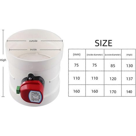 Contrôle électrique du débit d'air en PVC pour vanne de système d'air frais. Vérification de la vanne de registre motorisé CVC. Réservoir d'acide et d'alcali. (1/4)