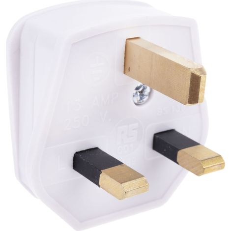 Connecteur secteur Mâle GB, 250 V c.a. 13A, Montage sur câble, 2P+E ( Prix pour Paquet de 5 )