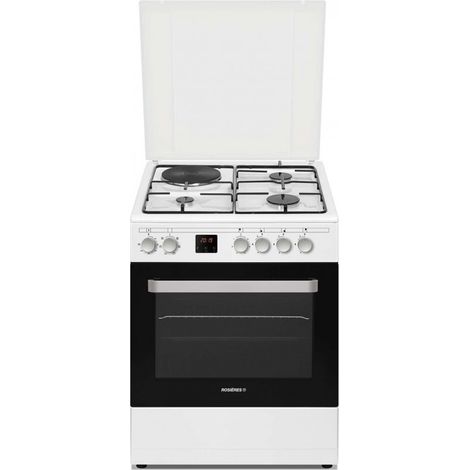 Rosieres – Cuisinière mixte 4 foyers – Plaque mixte – Four multifonction à convection – Nettoyage par catalyse – Classe énergétique A – Volume 60L (1/5)
