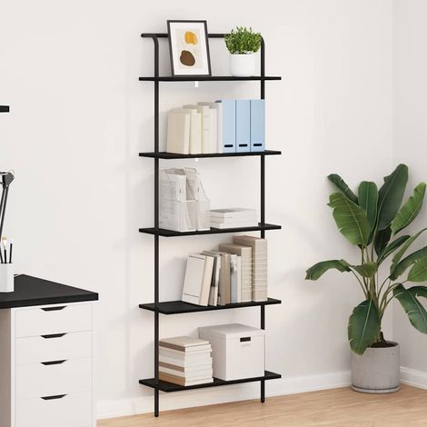 Libreria Rovere Nero 60 x 24 x 168 cm Legno multistrato vidaXL (1/5)