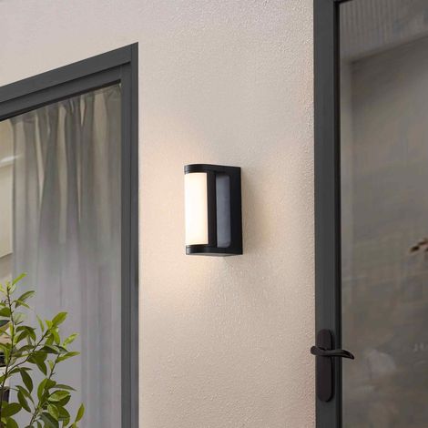 Petite applique LED rectangulaire noire IP65 pour extérieur IP65 - Ilona
