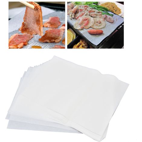 Papier sulfurisé silicone de couleur naturelle, antiadhésif, pour cuisson vapeur ou friteuse à air chaud, 100 feuilles, blanc, 20 x 30 cm (1/5)