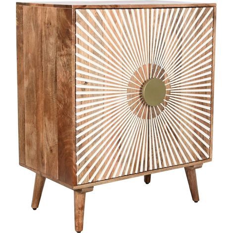 Buffet scandinave élégant en bois de mangue doré - Mangue naturel aux reflets dorés (1/5)
