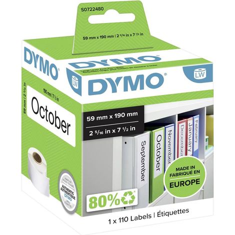DYMO LW -Etiquettes pour classeurs de grande taille - 59 x 190 mm - S0722480