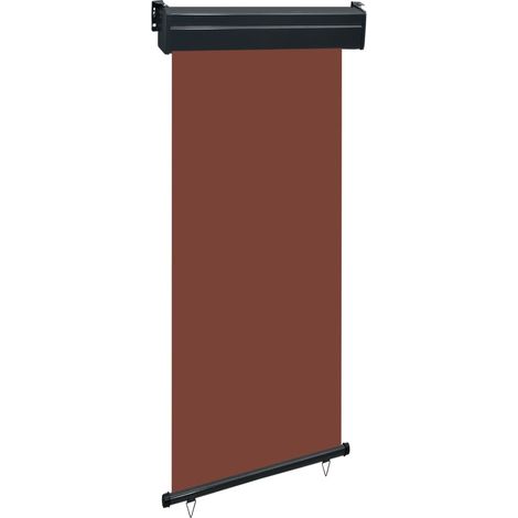 Auvent paravent store brise-vue latéral rétractable de patio jardin terrasse balcon protection visuelle écran 80 x 250 cm marron (1/5)