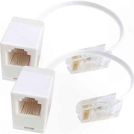Lot de 2 convertisseurs RJ45 vers RJ11 pour adaptateur téléphonique (1/5)
