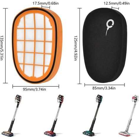 Lot de 4 filtres de rechange pour aspirateurs sans fil Philips SpeedPro Max Aqua (Modèles FC6822/6823/6827/6904/6906/6908) (1/4)