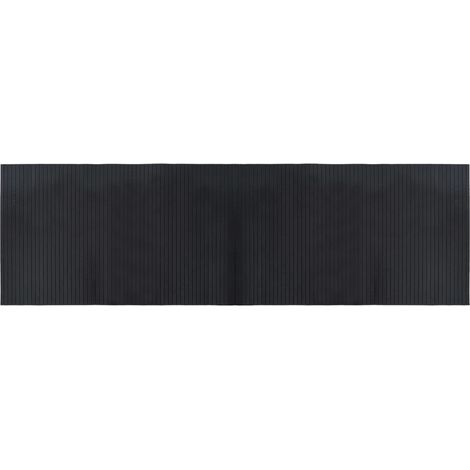 Alfombra rectangular bambú negro 60x200 cm vidaXL