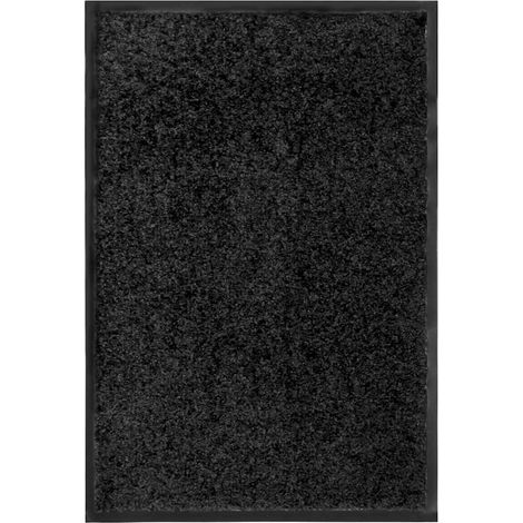 vidaXL Doormat Washable Black 40x60 cm