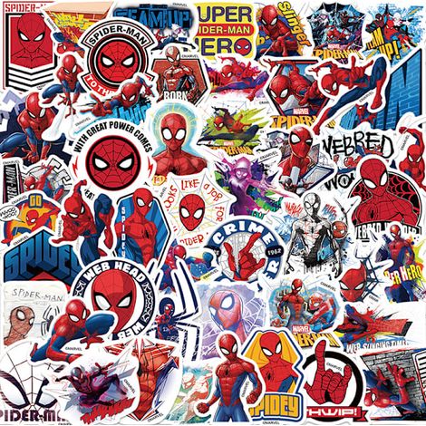 50 autocollants graffiti Spider-Man, super-héros Marvel, pour guitare et costume (taille unique). (1/5)