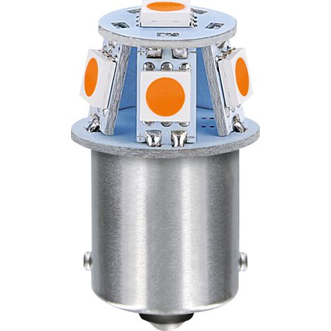 24V Led Series - 6 SMD x 1 chip - (R5W) - BA15s - 20 pz  - Scatola - Arancio - Doppia polarità (1/3)