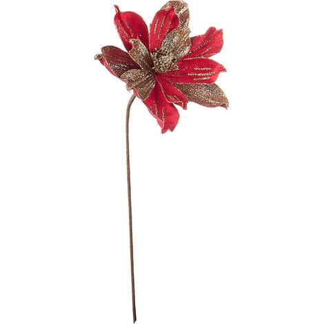 Ramo decorativo "Lilith" Magnolia color Rosso e Oro Ø 22 x h 50 cm
