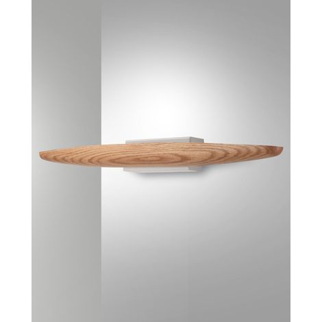 Lampada da parete Ribot in metallo e legno color Quercia, LED integrato 17W, 1400 lm, 3000K, design moderno ed elegante, IP20, dimmerabile
