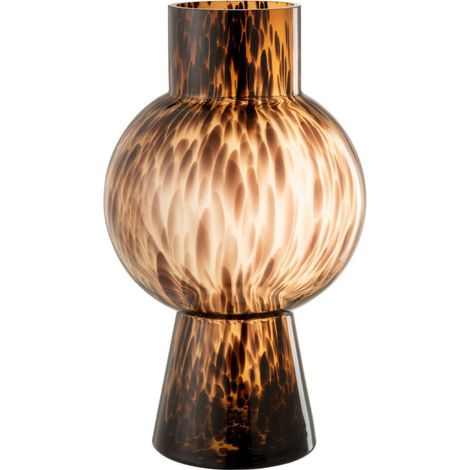 Vase Boule en Verre Design "Poiso" 46cm Marron