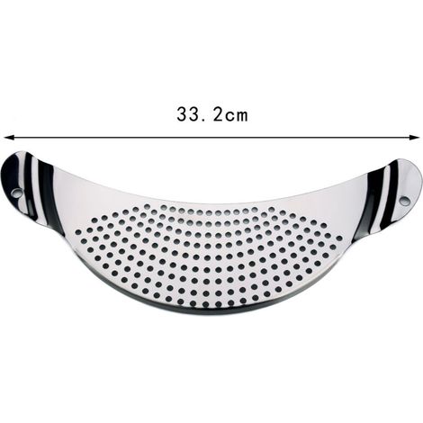 Passoire en forme de demi-lune, inoxydable passoire clipsable pour bols, poêles et casseroles (1/3)