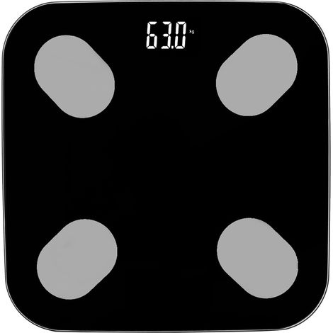 Balance Connectée Intelligente 180kg avec Mesure Graisse Corporelle - Écran LCD Numérique Noir pour Maison (1/5)