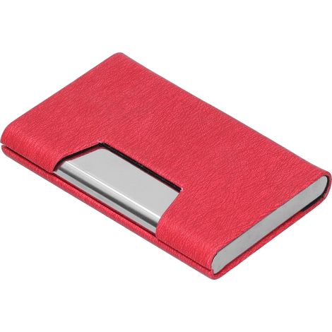 Porte-cartes de visite en acier inoxydable, organiseur portable pour travail, rouge 336 (1/5)