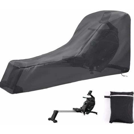 Housse pour rameur 241 x 61 x 102 cm, tissu Oxford imperméable, résistante au soleil et au vent, protection pour appareil de fitness, noir