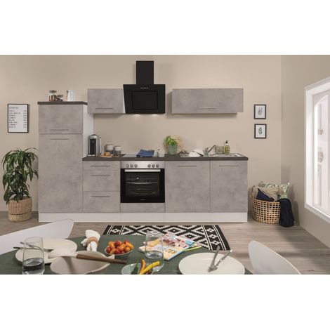 Cuisine Kitchenette béton Amanda 280 cm Respekta Premium
