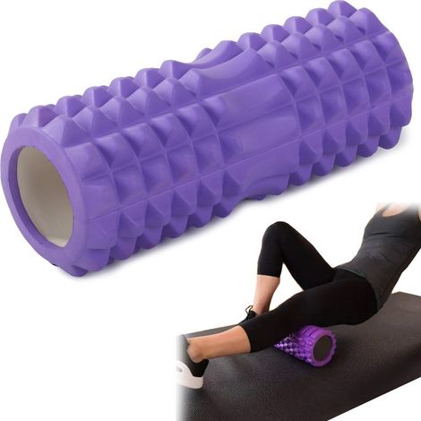 Rouleau de massage yoga fit avec coussinets violet