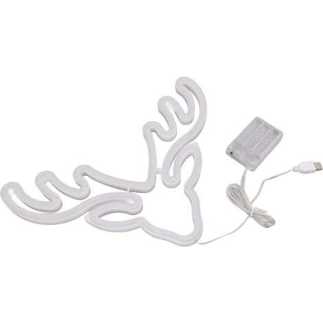 Enseigne lumineuse LED néon alimentée par batterie USB, décoration murale de Noël pour chambre, ornements lumineux colorés (1/5)