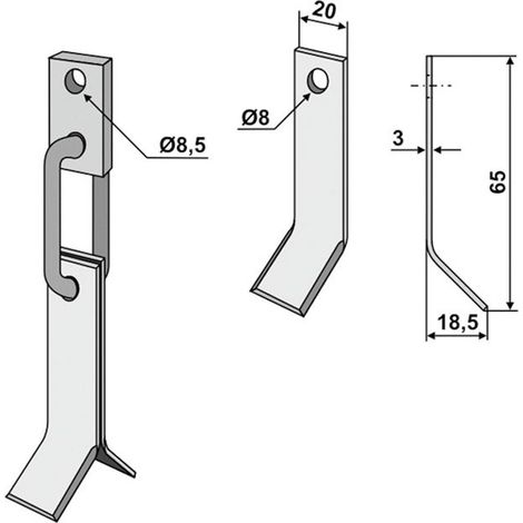 Lama ad Y+catena+attacco motocoltivatore motozappa 350-459 02.EFM WIWEXA (1/2)