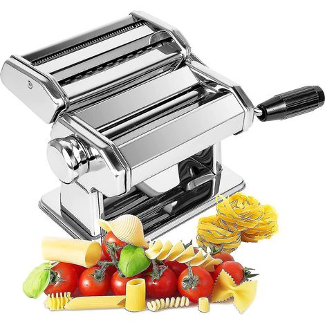Machine à pâtes fraîches manuelle, 7 graduations, acier inoxydable 403 pour tagliolini, fettuccine, lasagnes, raviolis et spaghetti (7 graduations) (1/5)