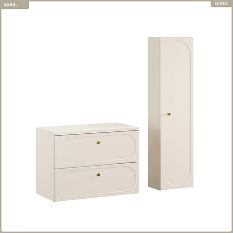 Ensemble de meubles sous vasque - 80 cm - avec Plan - Colonne - SAND (1/5)