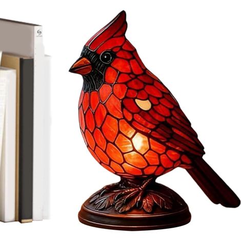 Lampe De Table Oiseau - Lanterne Lumineuse Statue Rouge - Lampe De Bureau (1/5)