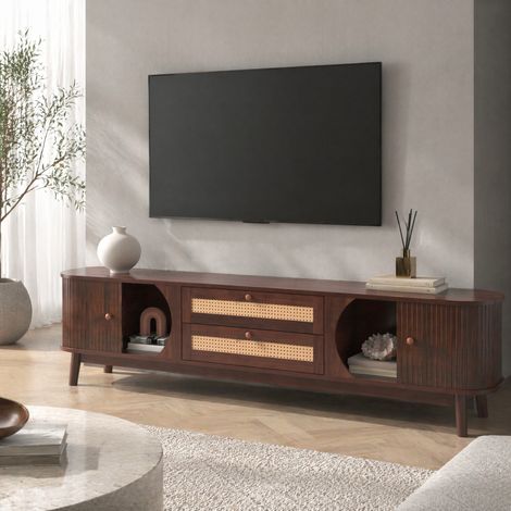Mueble TV 170x39,5x46 cm de MDF color madera, con almacenamiento para salón FloraGrace (1/5)