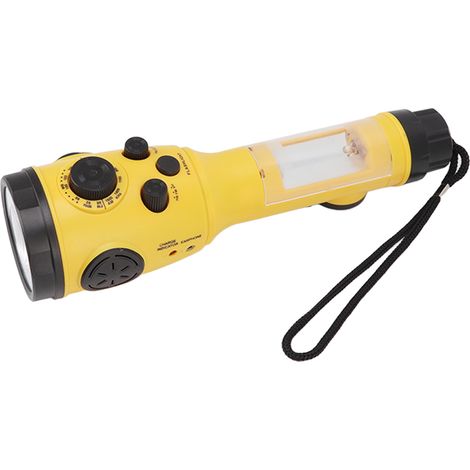 Notfalltaschenlampe, tragbar, wiederaufladbar, mit Handkurbel, multifunktional, LED-Taschenlampe, AM/FM-Frequenz, SOS-Warnlicht (1/5)