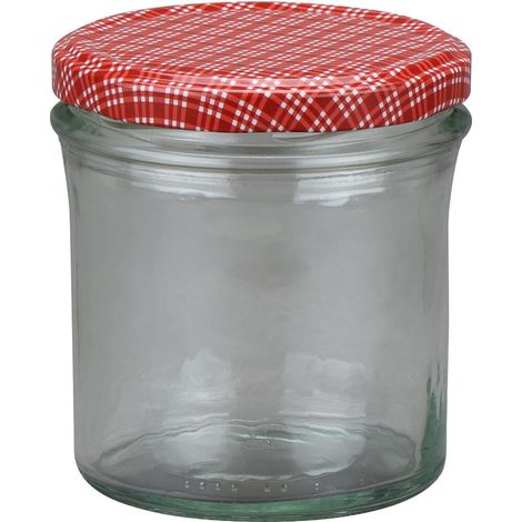 Sturz-Glas "Cucinare" 1TO340 rot/weiß, TwistOff 340 ml (1/4)