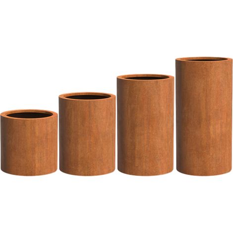 Adezz Circum mit Boden Pflanzgefäß aus Corten-Stahl Pflanzkübel Blumentopf