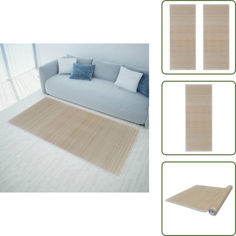 The Living Store Tappeti Rettangolari in Bambù Naturale 2 pz 120x180 cm - Tappeti in bambù naturale