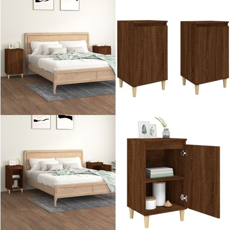 Nachttische 2 Stk. Braun Eichen-Optik 40x35x70 cm Holzwerkstoff - Nachttisch - Holzmöbel - Wohnzimmermöbel - Esszimmermöbel - Schlafzimmerschrank - Home & Living (1/5)