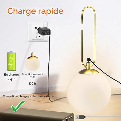 IMVSINCERE Wall Light, Wall Lamp with 12000mAh Battery, RGB Glass Ball Battery Powered with Remote Control, 150mmφ (1/4)