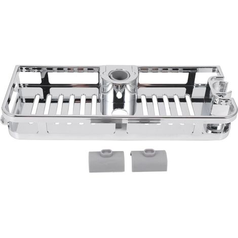 ÉTagèRe de Douche Rectangle Plateau Rangement Amovible Support en Plastique Accessoires Cuisine pour Salle Bain (25 Mm)